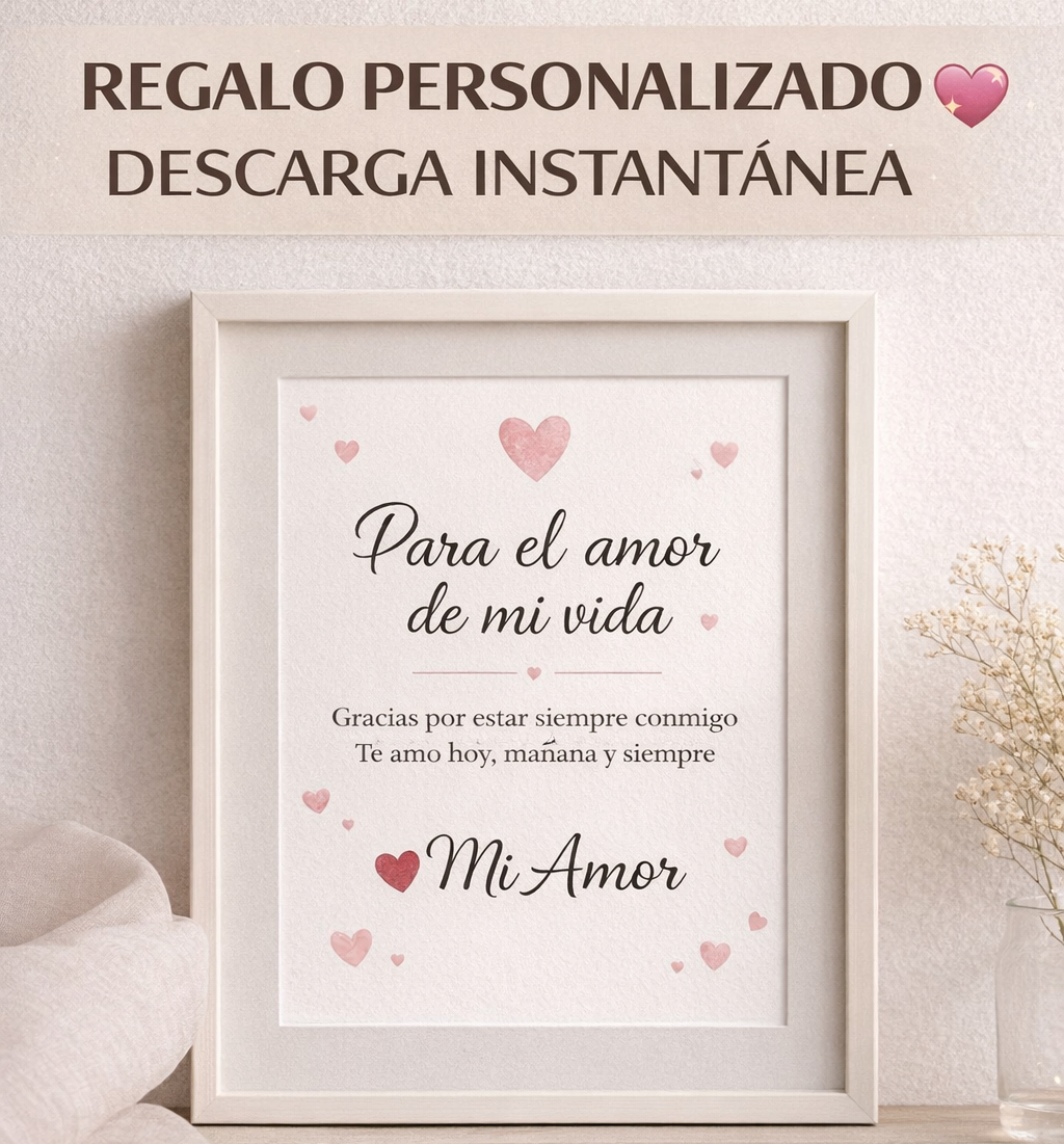 Regalo romántico personalizado para pareja ❤️ PDF descargable
