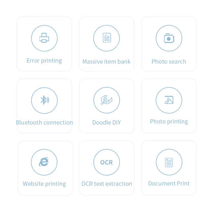 Mini HD Portable Label Thermal Printer Endurance Bluetooth Printer for Student Error Title Note Wrong Pocket Inkless Printing