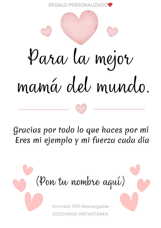 Regalo para mamá personalizado ❤️ PDF descargable