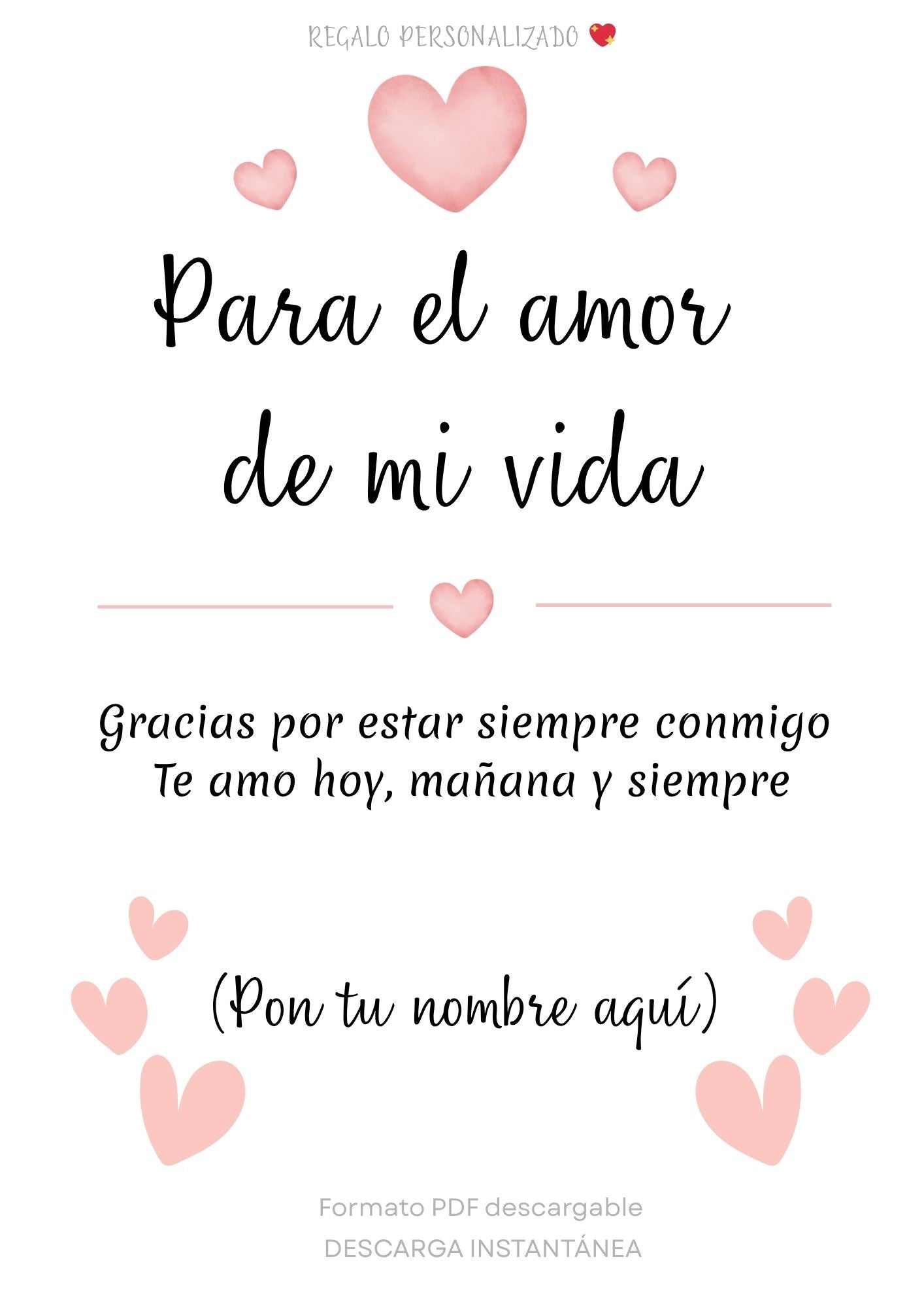 Regalo romántico personalizado para pareja ❤️ PDF descargable